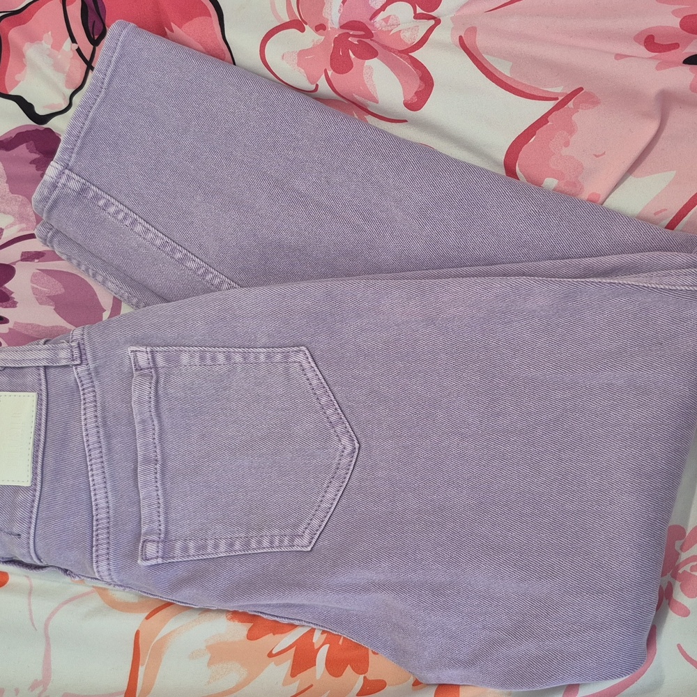 Hollister Purple Ultra High Rise Mom Jeans Straight Leg Size 0 S - Picture 2 of 5